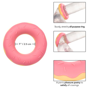 Naughty Bits Dickin Donuts Silicone Donut Cock Ring - Pink