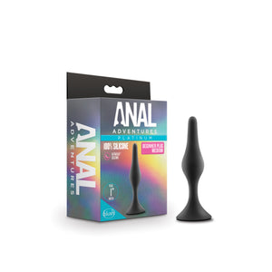 Anal Adventures Platinum - Silicone Beginner Plug  - Small/Medium - Black