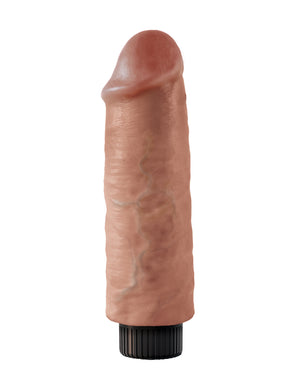 King Cock 6 Inch Vibrating Cock - Tan