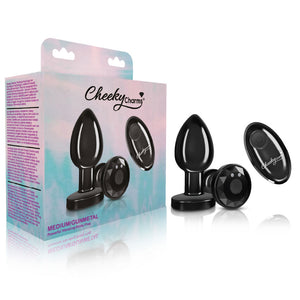 Cheeky Charms - Rechargeable Vibrating Metal Butt  Plug With Remote Control - Pink/Purple/Red/GunMetal - Medium