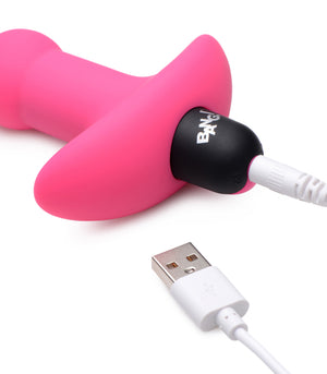 Bang - Vibrating Silicone Anal Beads and Remote - Black/Pink