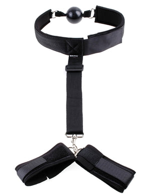 Fetish Fantasy Series Gag and Wrist Restraint - Black