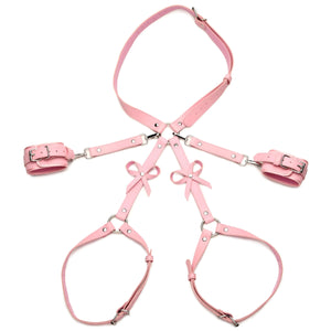 Bondage Harness With Bows - Medium/large - Black/Pink