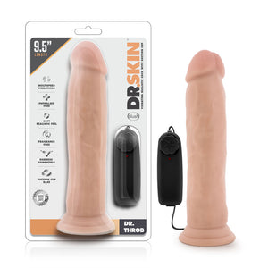 Dr. Skin - Dr. Throb - 9.5 Inch Vibrating Realistic Cock With Suction Cup - Vanilla