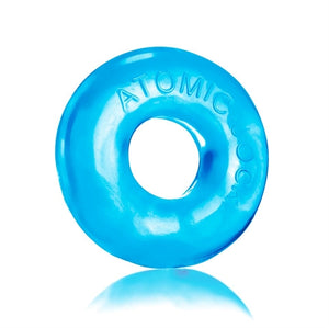 Do-Nut-2 Large Atomic Jock Cockring - Clear/Ice Blue/Night Black/Red