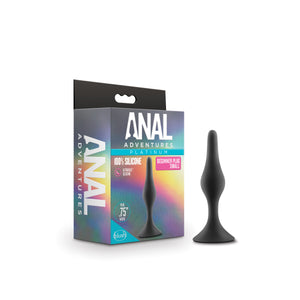 Anal Adventures Platinum - Silicone Beginner Plug  - Small/Medium - Black