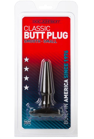 Classic Butt Plug Smooth - Small - Black/White