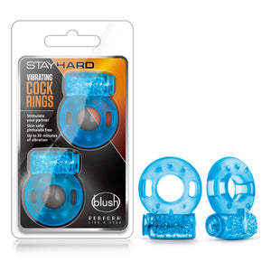 Stay Hard - Vibrating Cock Rings - 2 Pack - Blue