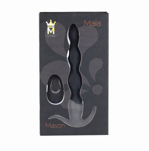 Mason Remote Control Silicone Butt Plug - Black