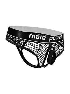 Cock Pit Net Cock Ring Thong - S/ M - Black