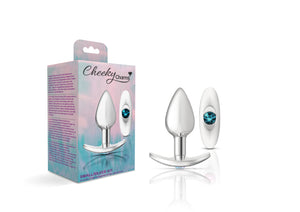 Cheeky Charms-Silver Metal Butt Plug Kit -Clear n Bright Pink/Clear n Teal