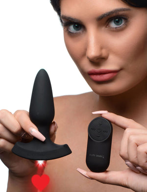 Laser Heart Anal Plug With Remote Control - Small