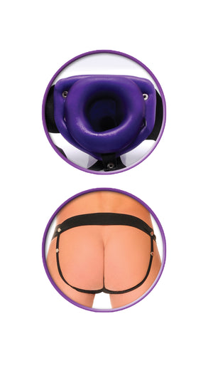 Fetish Fantasy Series for Him or Her Vibrating Hollow Strap-on - Purple