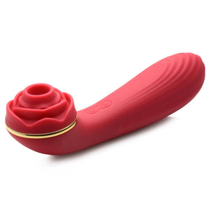 Bloomgasm Passion Petals 10x Suction Rose Vibrator - Red