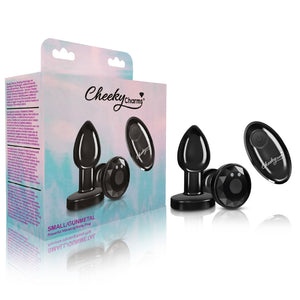 Cheeky Charms - Rechargeable Vibrating Metal Butt  Plug With Remote Control - Purple/Pink/Red/Black - Small