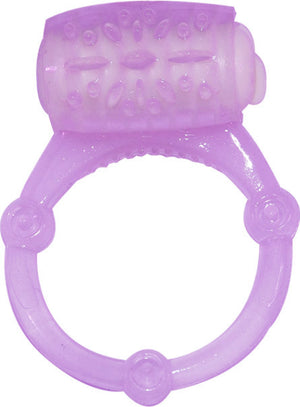 Humm Dinger Vibrating Penis Ring Clitoral Stiimulator - Purple