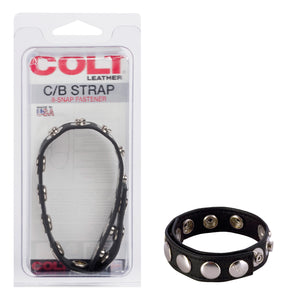 Colt 8 Snap Fastener Leather Strap - Black