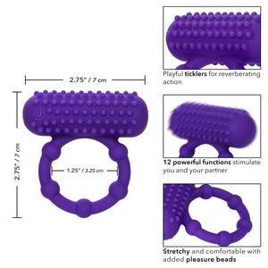 Silicone Rechargeable 5 Bead Maximus Ring - Purple