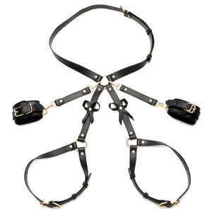 Bondage Harness With Bows - Medium/large - Black/Pink