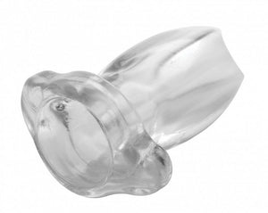 Peephole Clear Hollow Anal Plug - Small