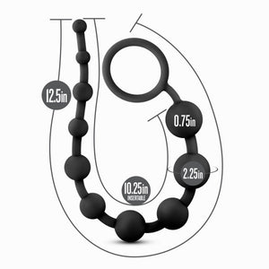 Anal Adventures - Platinum - Silicone 10 Anal   Beads - Black