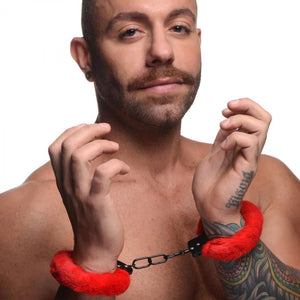 Cuffed in Fur Furry Handcuffs - Black