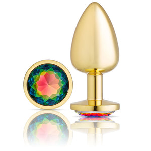 Cloud 9 Novelties Anal Gems Jeweled Gold Chromed Anal Plug - Small/Med/Lg