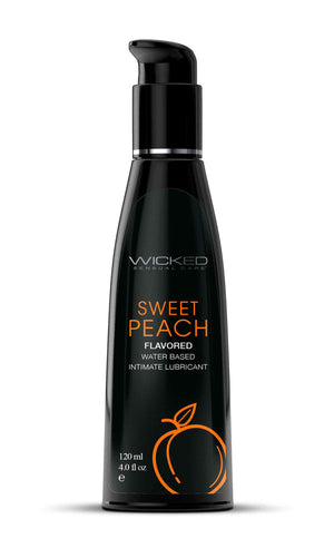 Aqua Flavored Water Based Intimate  Lubricant - Candy Apple/Peach/Strawberry/Mango/Salted Caramel 4 Fl. Oz.