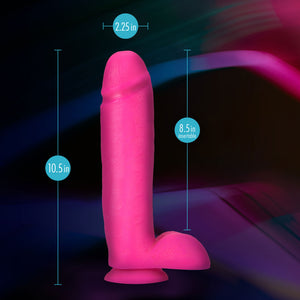 Neo Elite - 10 Inch Silicone Dual Density Cock with Balls - Neon Purple