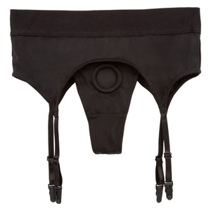 Boundless Thong With Garter - S/M L/XL - Black