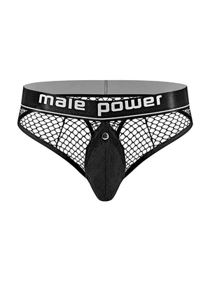 Cock Pit Net Cock Ring Thong - S/ M - Black