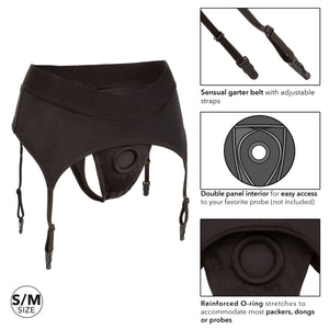 Boundless Thong With Garter - S/M L/XL - Black