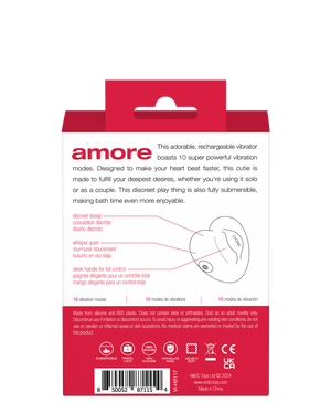 Amore Rechargeable Pleasure Vibe - Black/Purple/Red