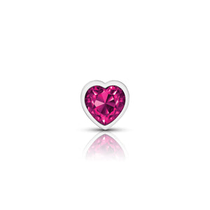 Cheeky Charms-Silver Metal Butt Plug- Heart-Bright Pink-Small/Med/Lg