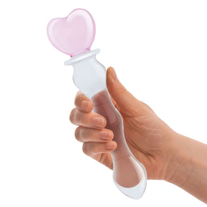 8 Inch Sweetheart Glass Dildo - Pink/clear