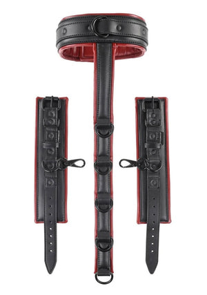 Saffron Neck and Wrist Restraint - Black/red