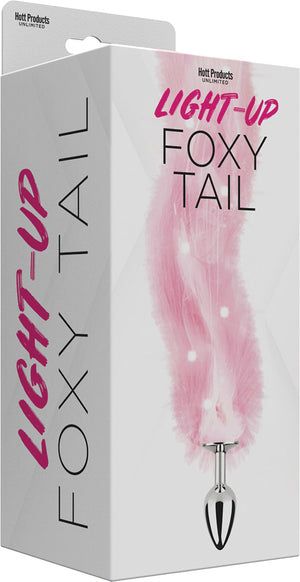 Foxy Tail - Light Up Faux Fur Butt Plug - Pink Plug - Pink