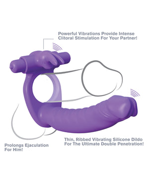 Fantasy C-Ringz Silicone Double Penetrator Rabbit - Purple