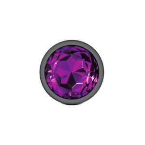 Cheeky Charms-Gunmetal Metal Butt Plug- Round-Deep Purple-Small/Med/Lg