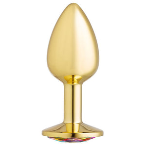 Cloud 9 Novelties Anal Gems Jeweled Gold Chromed Anal Plug - Small/Med/Lg