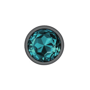 Cheeky Charms-Gunmetal Metal Butt Plug- Round-Teal-Small/Med/Lg