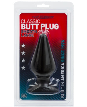 Classic Butt Plug Smooth - Large - Black/White