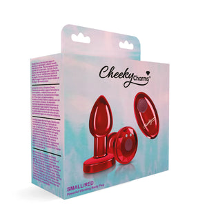 Cheeky Charms - Rechargeable Vibrating Metal Butt  Plug With Remote Control - Purple/Pink/Red/Black - Small