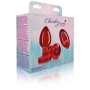 Cheeky Charms - Rechargeable Vibrating Metal Butt  Plug With Remote Control - Pink/Purple/Red/GunMetal - Medium