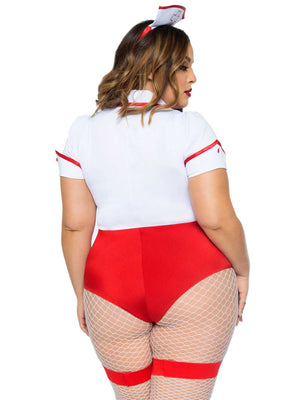 Plus Nurse Feelgood Sexy Costume - 3x/4x - White / Red