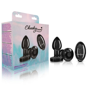 Cheeky Charms - Rechargeable Vibrating Metal Butt  Plug With Remote Control - Purple/Pink/Red/Black - Small