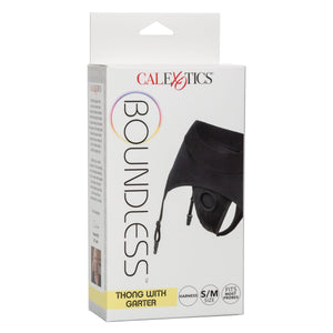 Boundless Thong With Garter - S/M L/XL - Black