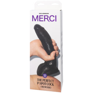 Merci - the Perfect P-Spot Cock - With Removable  Vac-U-Lock Suction Cup - Black