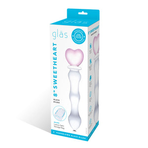 8 Inch Sweetheart Glass Dildo - Pink/clear