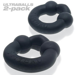 Ultraballs 2- Piece Cockring Set - Night Black